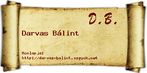 Darvas Bálint névjegykártya
